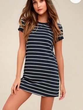 Navy Blue
Stripped Shirt Dress XS NWOT